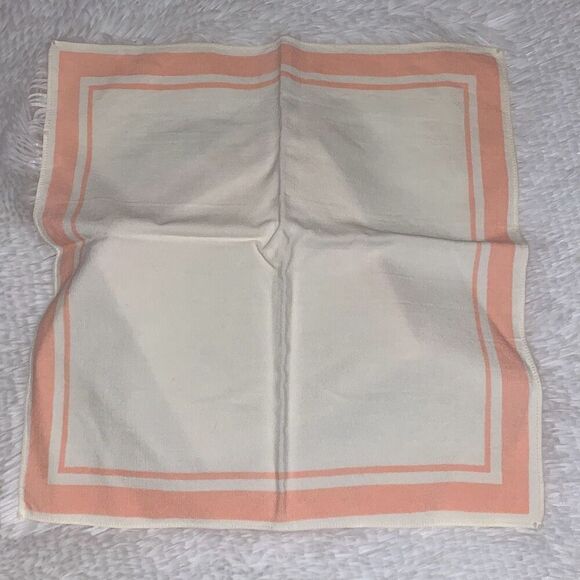 Vintage Salmon Linen Napkins Set of Six 13”X13.5” - Picture 2 of 8